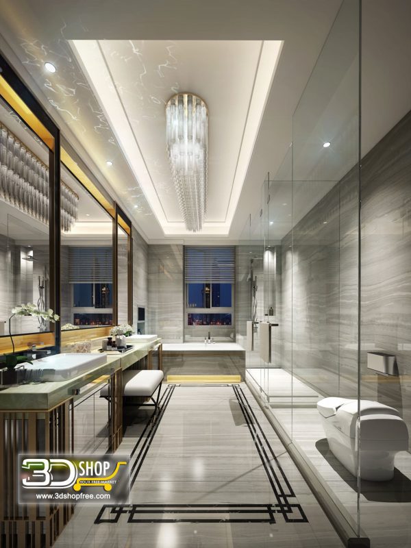 Bathroom 3D Max Interior Scene 034