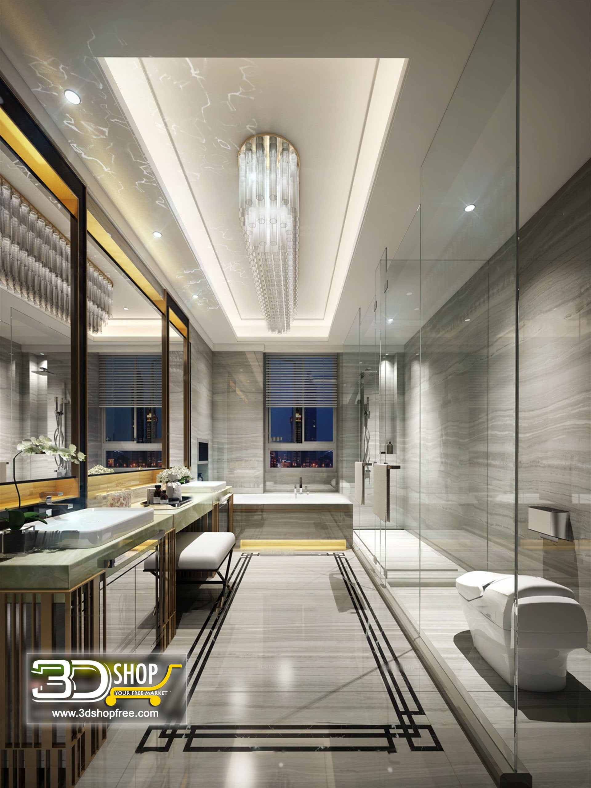 3d max, 3d model, 3d66, 3dshop, 3dsky, Bathroom, Free download, Interior Design, Interior Scene, Pro, Sho, Toilet, V-ray