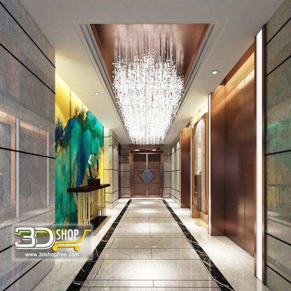 035 Elevator Lobby 3d Max Interior Scene