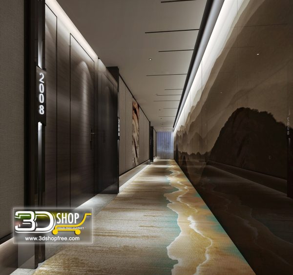 040 Elevator Lobby 3d Max Interior Scene