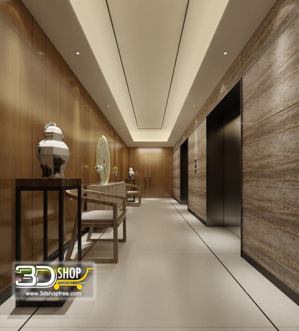 041 Elevator Lobby 3d Max Interior Scene