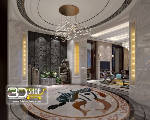 042 Hotel Lobby 3d Max Interior Scene