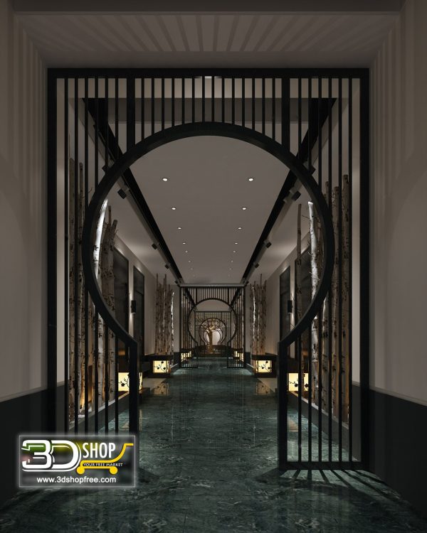 043 Hotel Lobby 3d Max Interior Scene