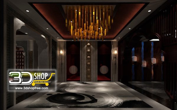 045 Elevator Lobby 3d Max Interior Scene
