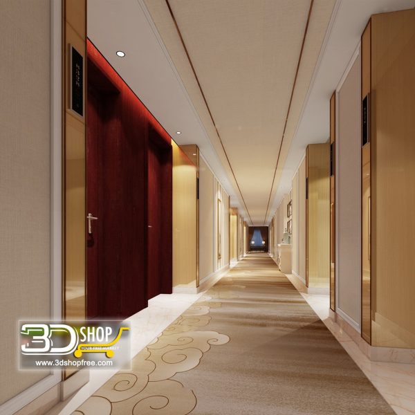 054 Hotel Corridor 3d Max Interior Scene