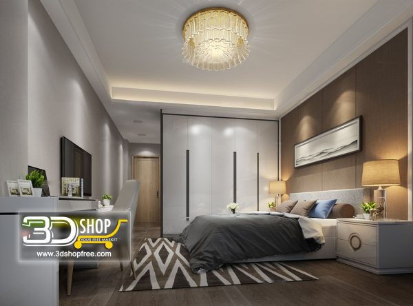 055 Bedroom 3d Max Interior Scene