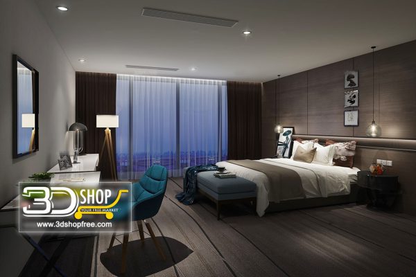 058 Bedroom 3d Max Interior Scene