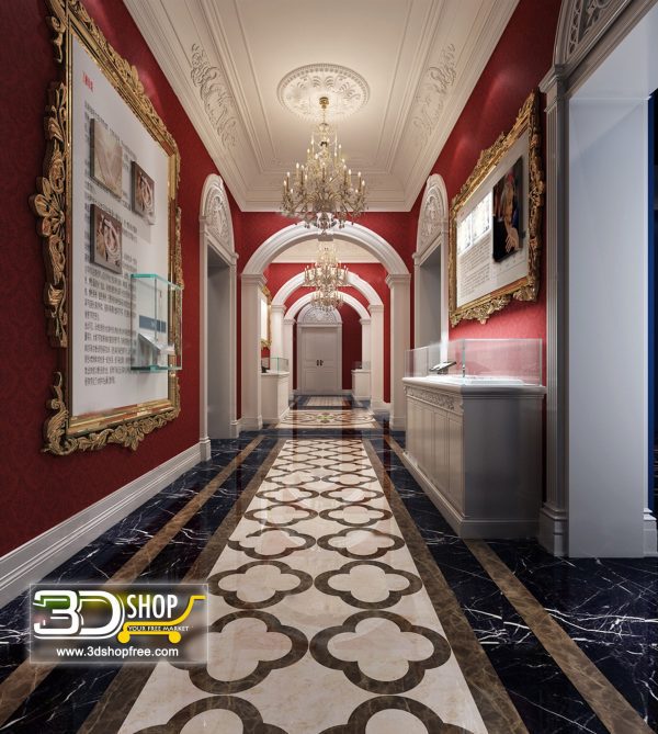 058 Hotel Corridor 3d Max Interior Scene