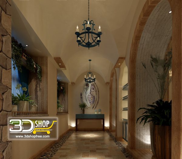 064 Hotel Lobby 3d Max Interior Scene