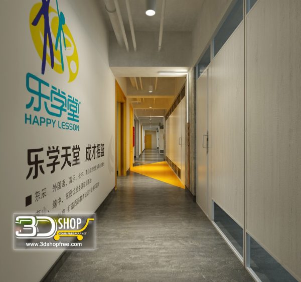 070 Elevator Lobby 3d Max Interior Scene