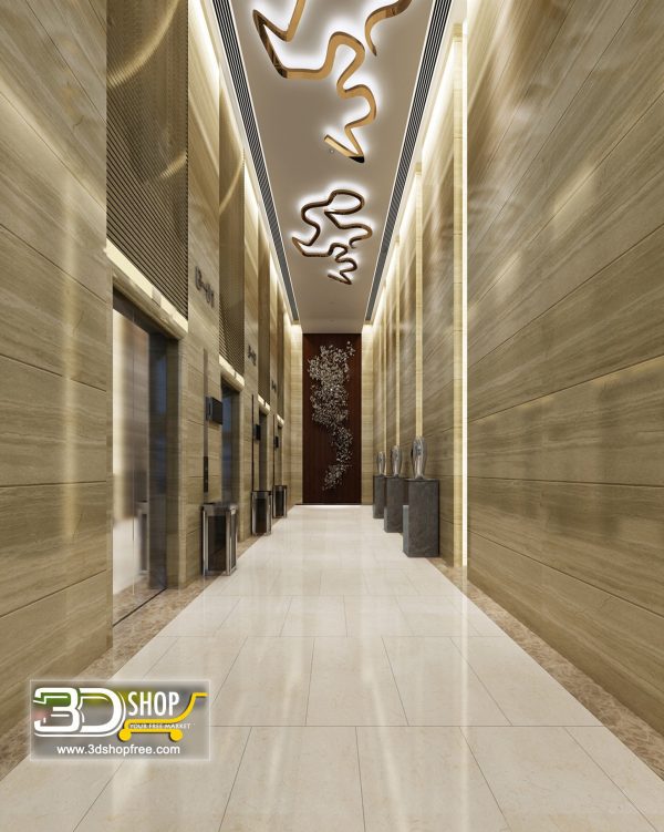 079 Hotel Corridor 3d Max Interior Scene