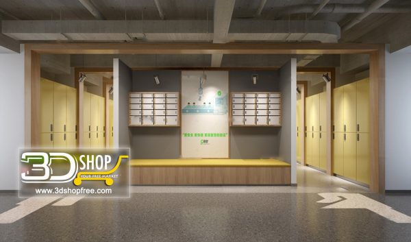 083 Locker Room 3d Max Interior Scene