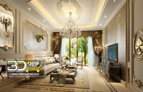Living Room 3d Max Interior Scene 273