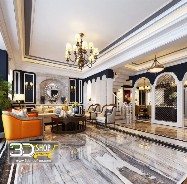 Living Room 3d Max Interior Scene 276