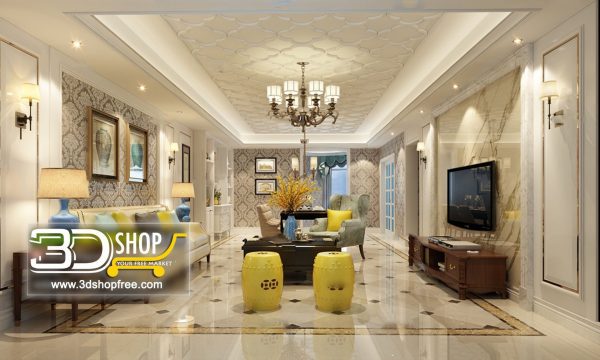 Living Room 3d Max Interior Scene 278