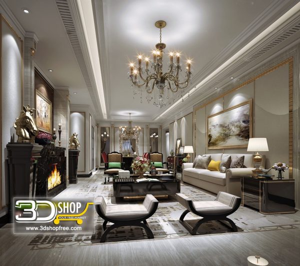 Living Room 3d Max Interior Scene 279