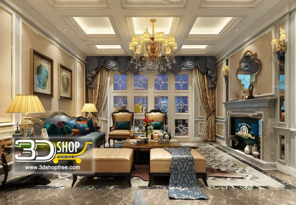 Living Room 3d Max Interior Scene 280