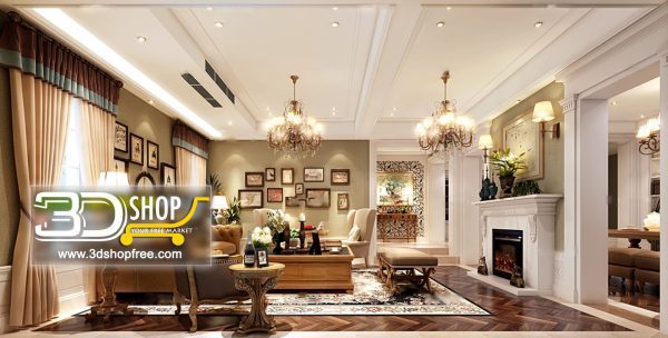 Living Room 3d Max Interior Scene 284