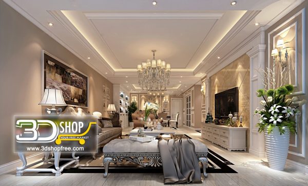 Living Room 3d Max Interior Scene 285