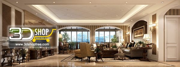 Living Room 3d Max Interior Scene 287