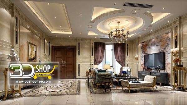Living Room 3d Max Interior Scene 290