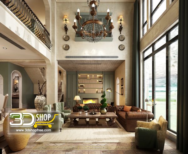 Living Room 3d Max Interior Scene 297