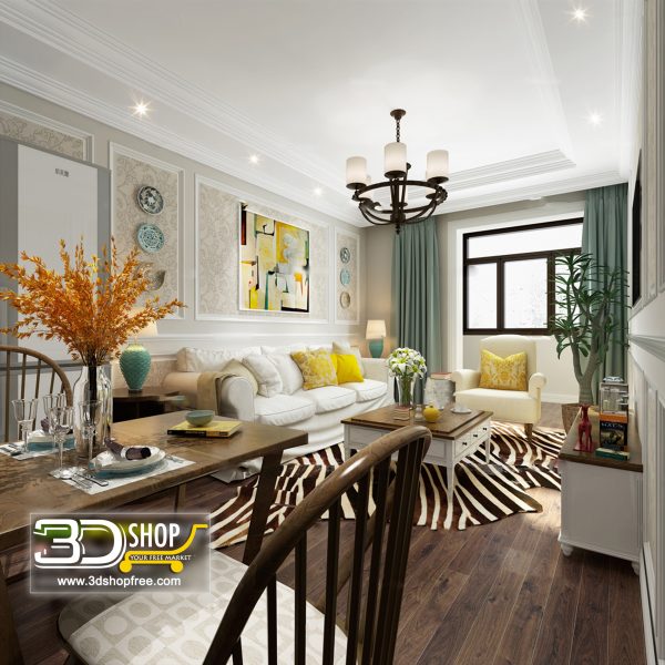 Living Room 3d Max Interior Scene 308