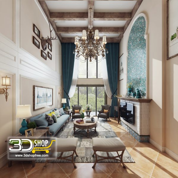Living Room 3d Max Interior Scene 313
