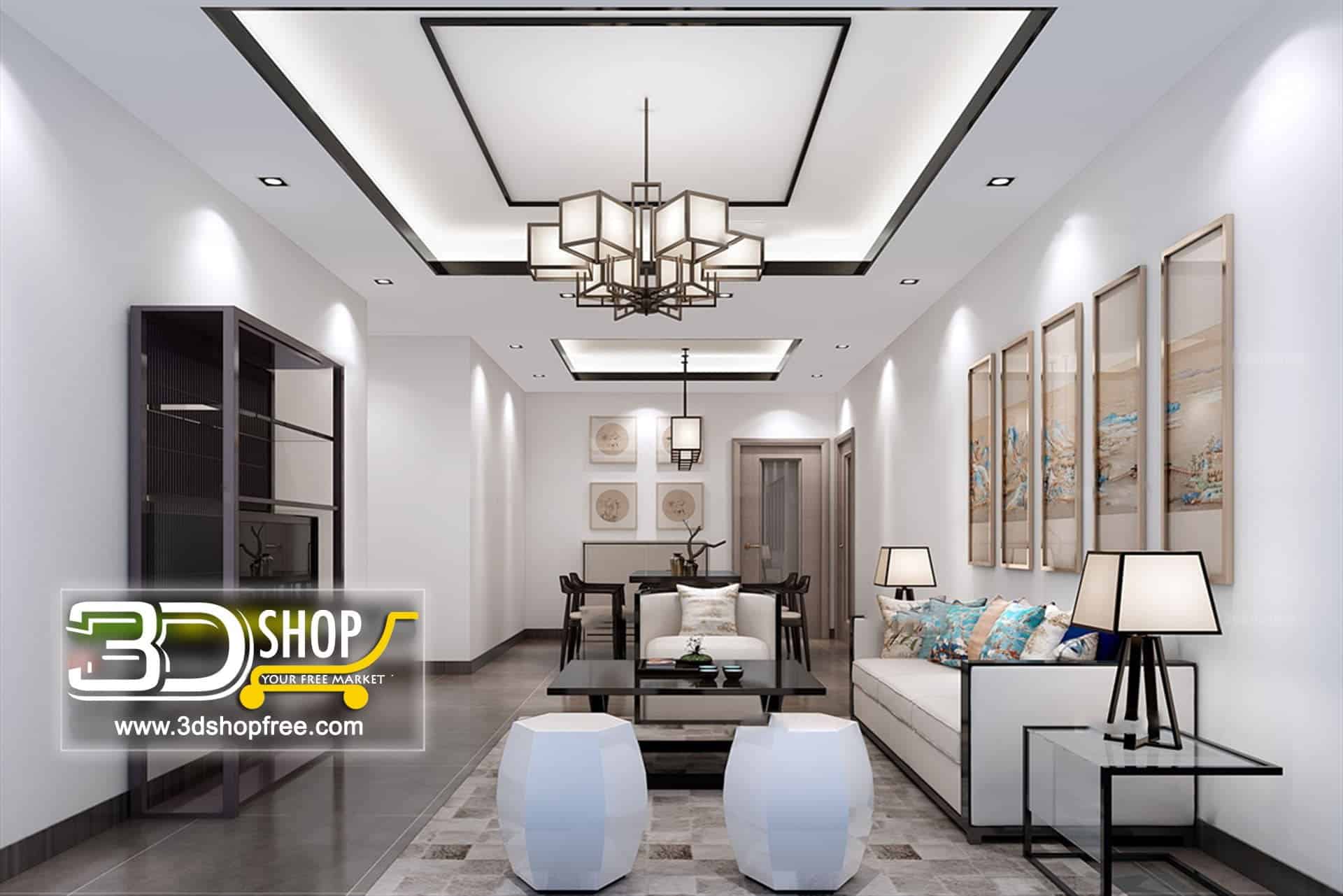 Living Room 3d Max Interior Scene