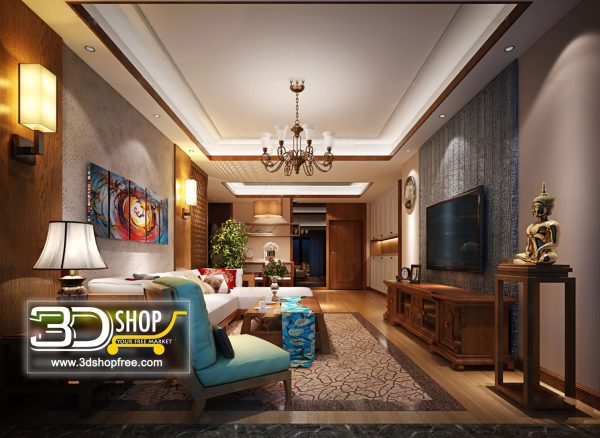 345 Living Room 3d Max Interior Scene