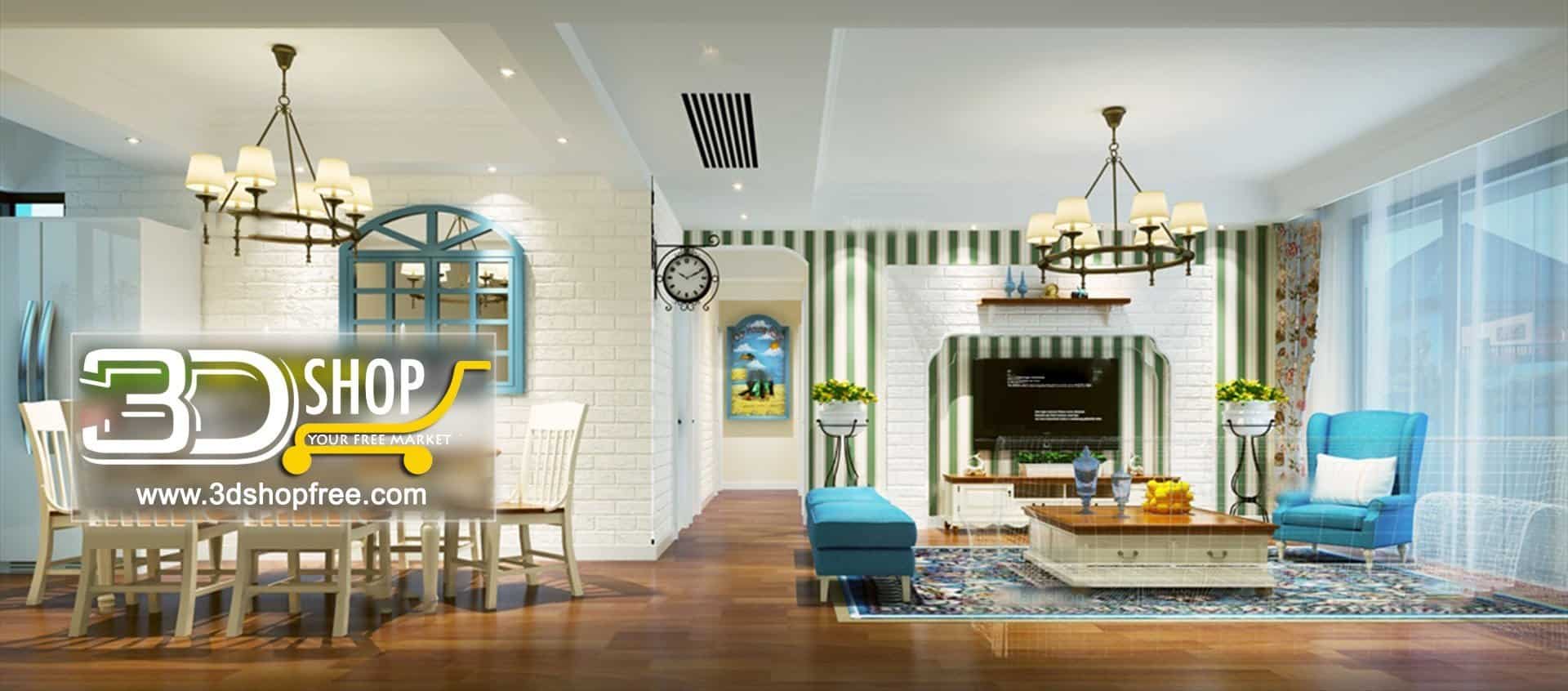 Living Room 3d Max Interior Scene