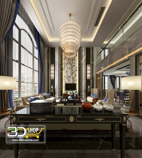 Living Room 3d Max Interior Scene 373