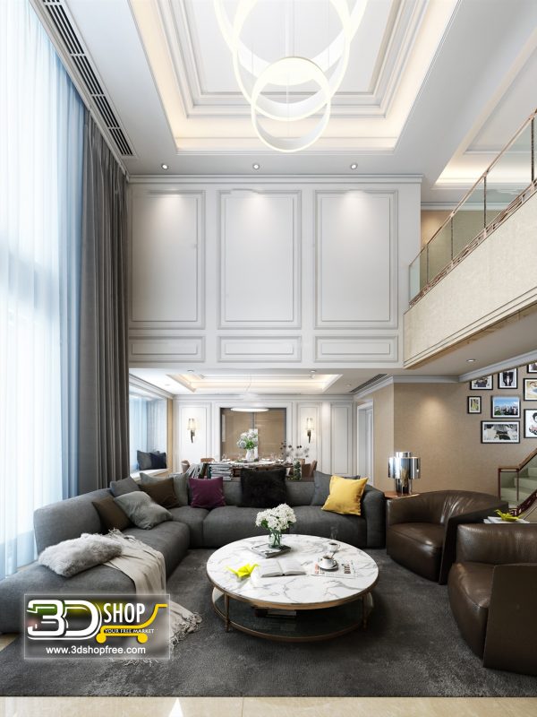 Living Room 3d Max Interior Scene 374
