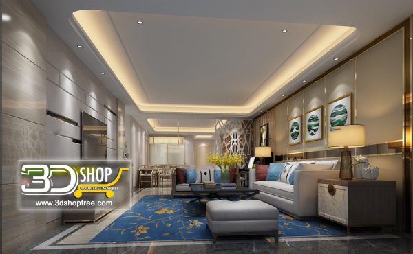 375 Living Room 3d Max Interior Scene