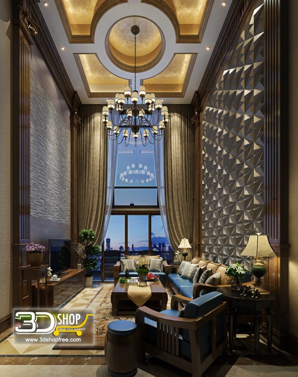 Living Room 3d Max Interior Scene 377