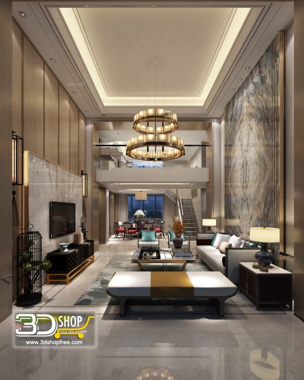 Living Room 3d Max Interior Scene 383