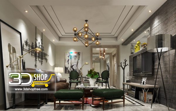 387 Living Room 3d Max Interior Scene