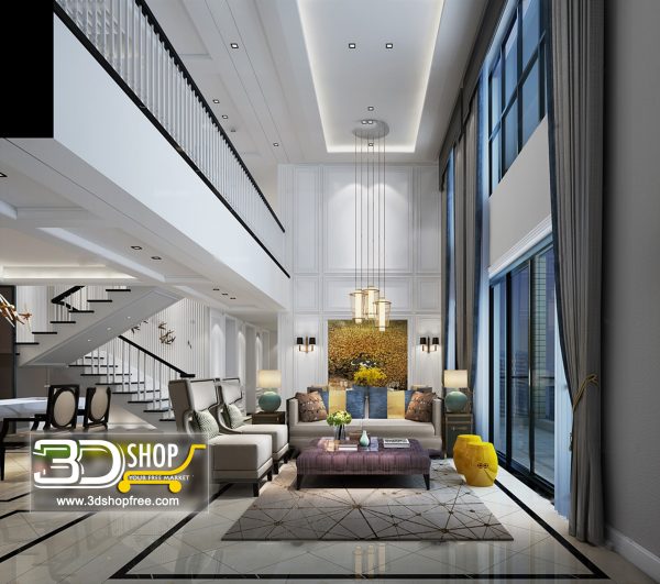 Living Room 3d Max Interior Scene 388