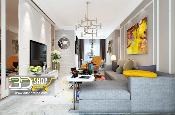 390 Living Room 3d Max Interior Scene