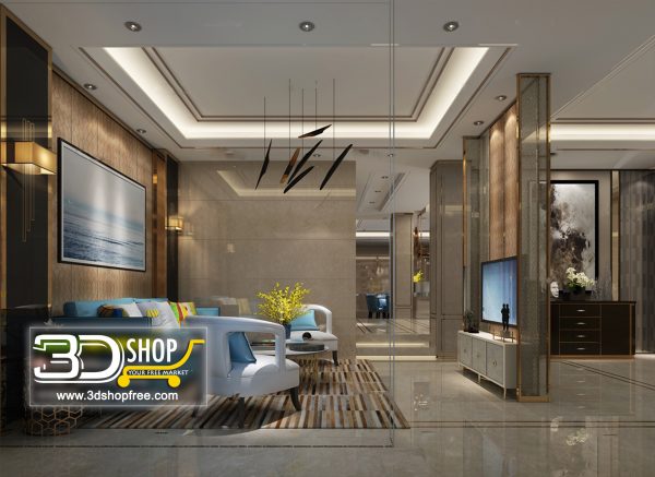 Living Room 3d Max Interior Scene 391