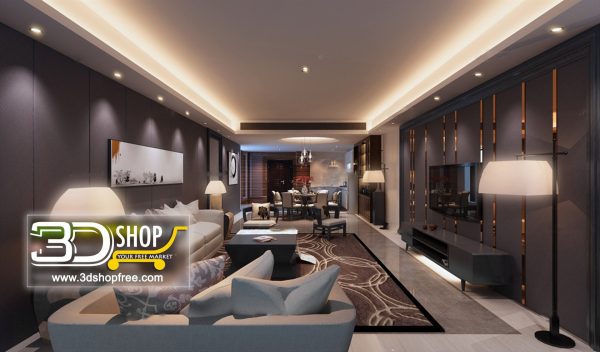 393 Living Room 3d Max Interior Scene