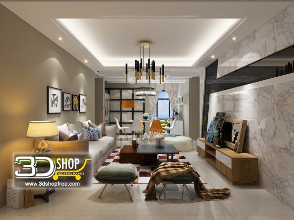 Living Room 3d Max Interior Scene 396