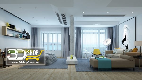Living Room 3d Max Interior Scene 398