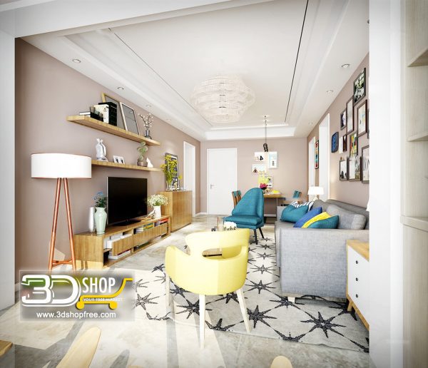 400 Living Room 3d Max Interior Scene