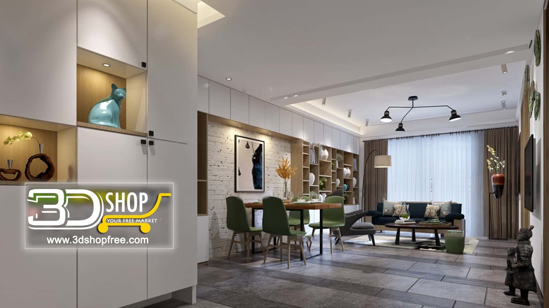 Living Room 3d Max Interior Scene