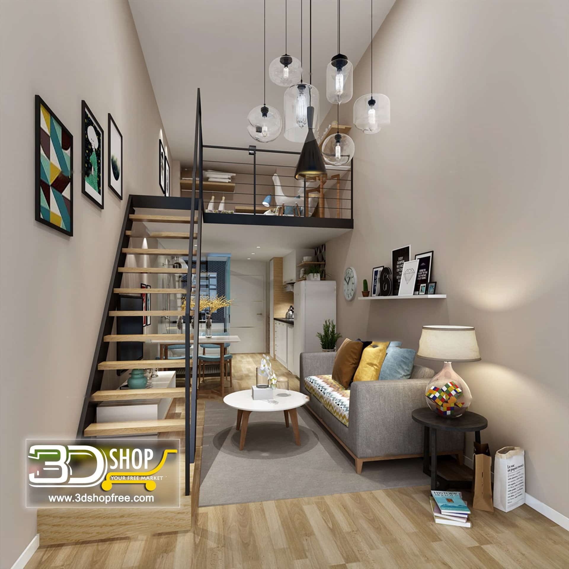 Living Room 3d Max Interior Scene