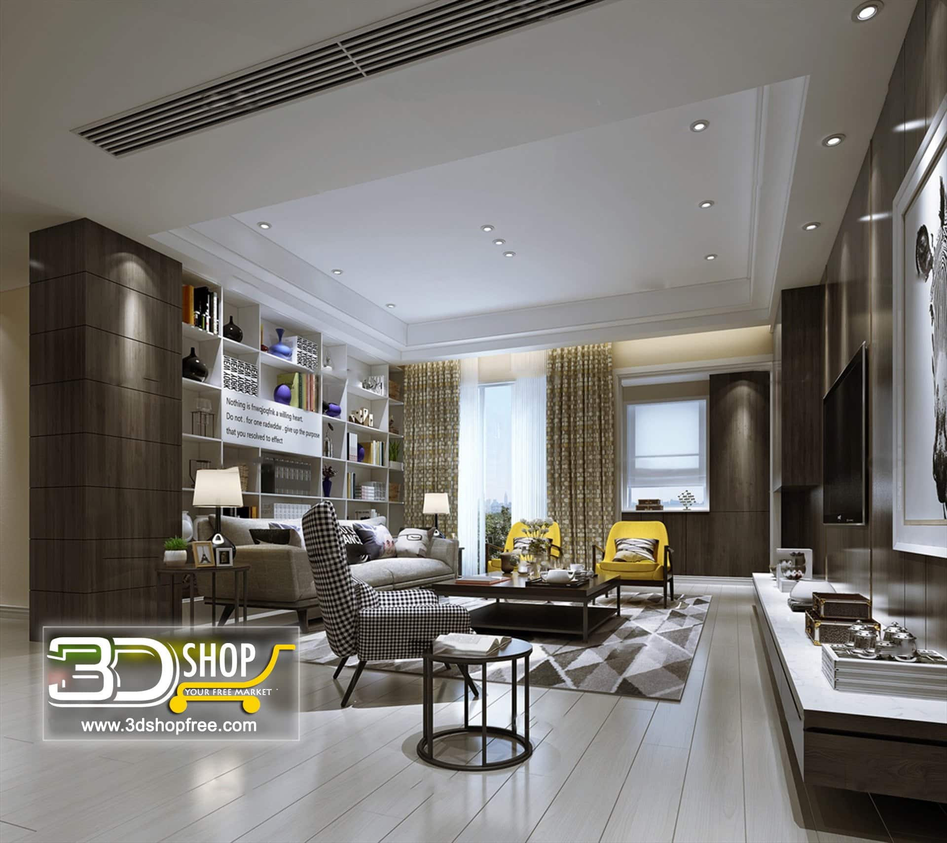 Living Room 3d Max Interior Scene
