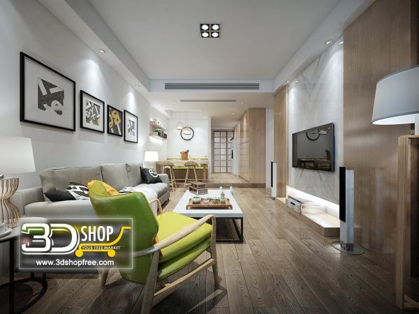 Living Room 3d Max Interior Scene 420