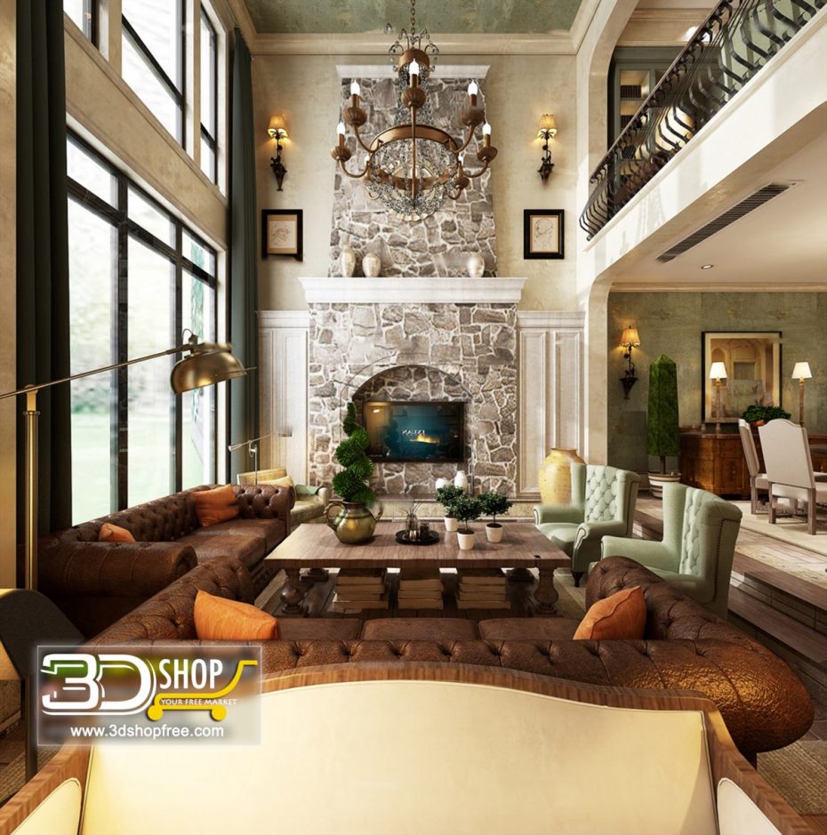 Living Room 3d Max Interior Scene