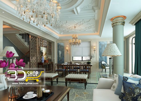 Living Room 3d Max Interior Scene 430